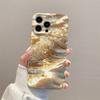 For iPhone 16 Pro Max Case Flowing Gold Pattern Hard PC Phone Cover
