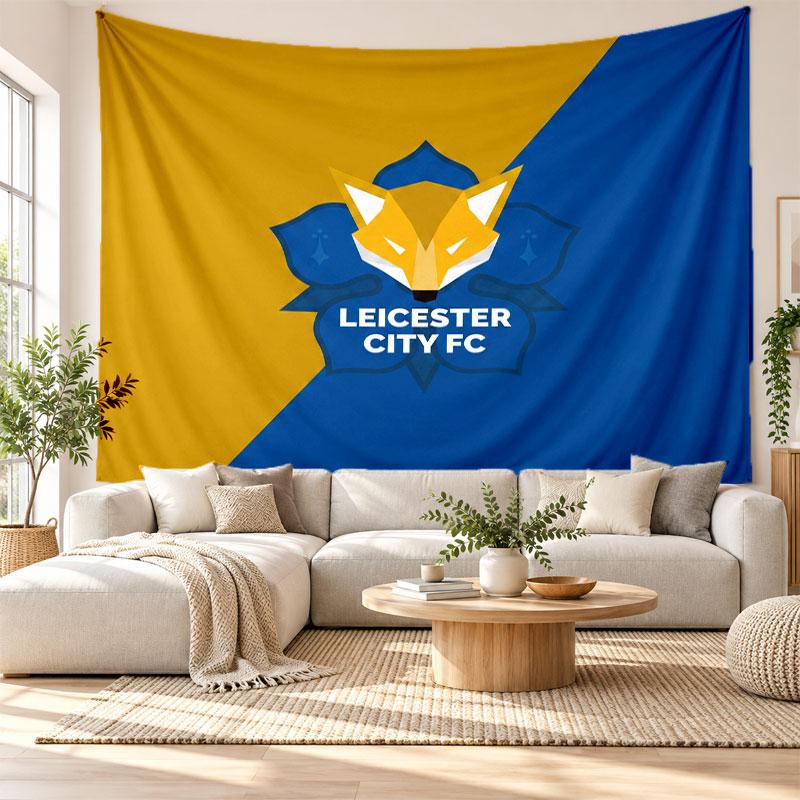Leicester City Football Wall Tapestry, Soft Fabric Wall Hanging, Decorative Backdrop For Bedroom Home Wall Art
