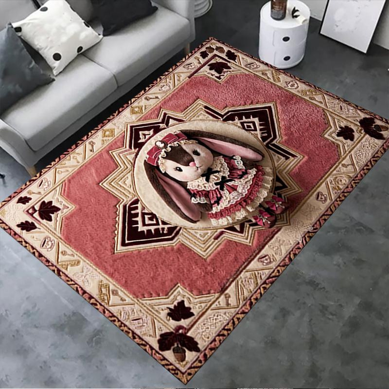 2025 New Cute Rabbit Carpet Rug for Living Room Bedroom Home Sofa Decoration,Kids play Non-slip Floor Mat08