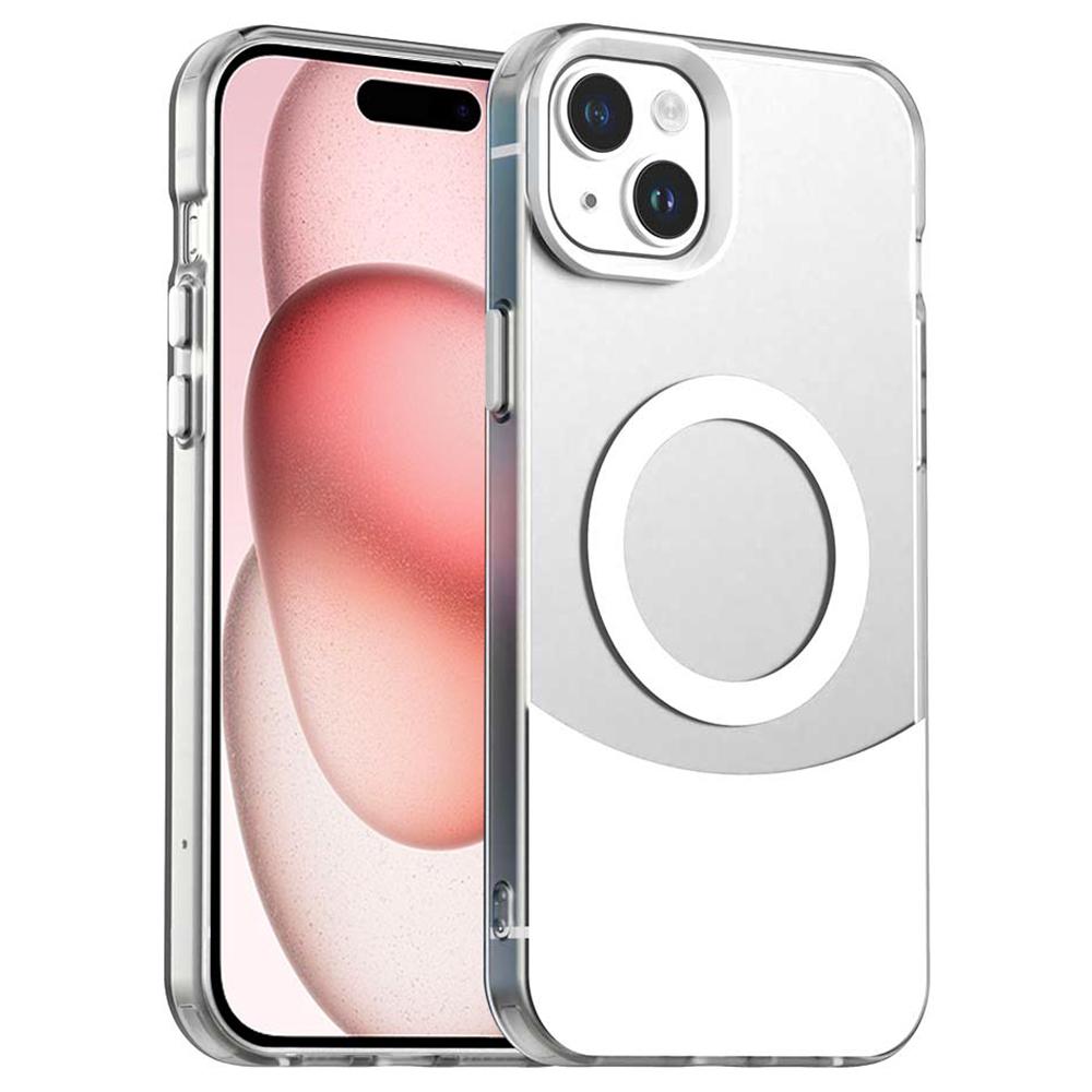 

For iPhone 15 Case Compatible with MagSafe Color Splicing IMD TPU+PET+PC Mobile Cover A