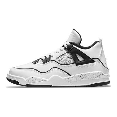 Air 4 Retro PS DIY Kids Sneakers White Black Volt DC4100-100