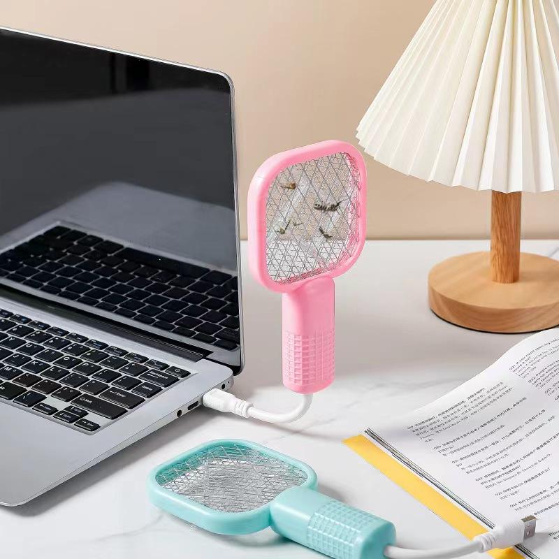 Electric Mosquito Swatter UV Light Bug Zapper Rechargeable Fly Killer Insect Racket Portable Outdoor Pest Control for Camping