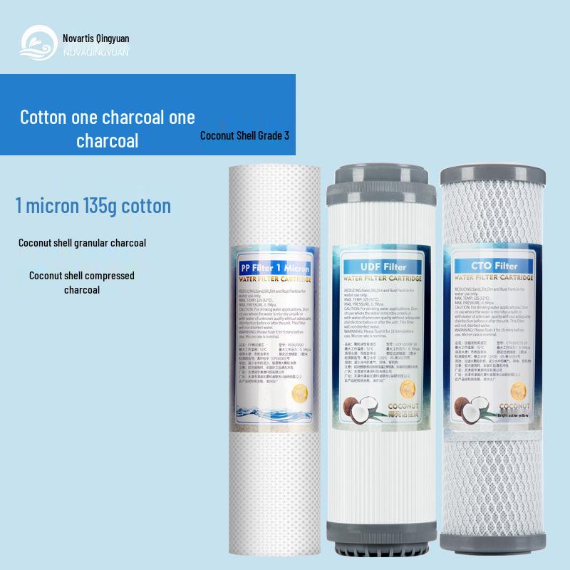 3-Stage Filter Cartridge Set for 10-Inch Water Purifiers: PP Cotton & Activated Carbon