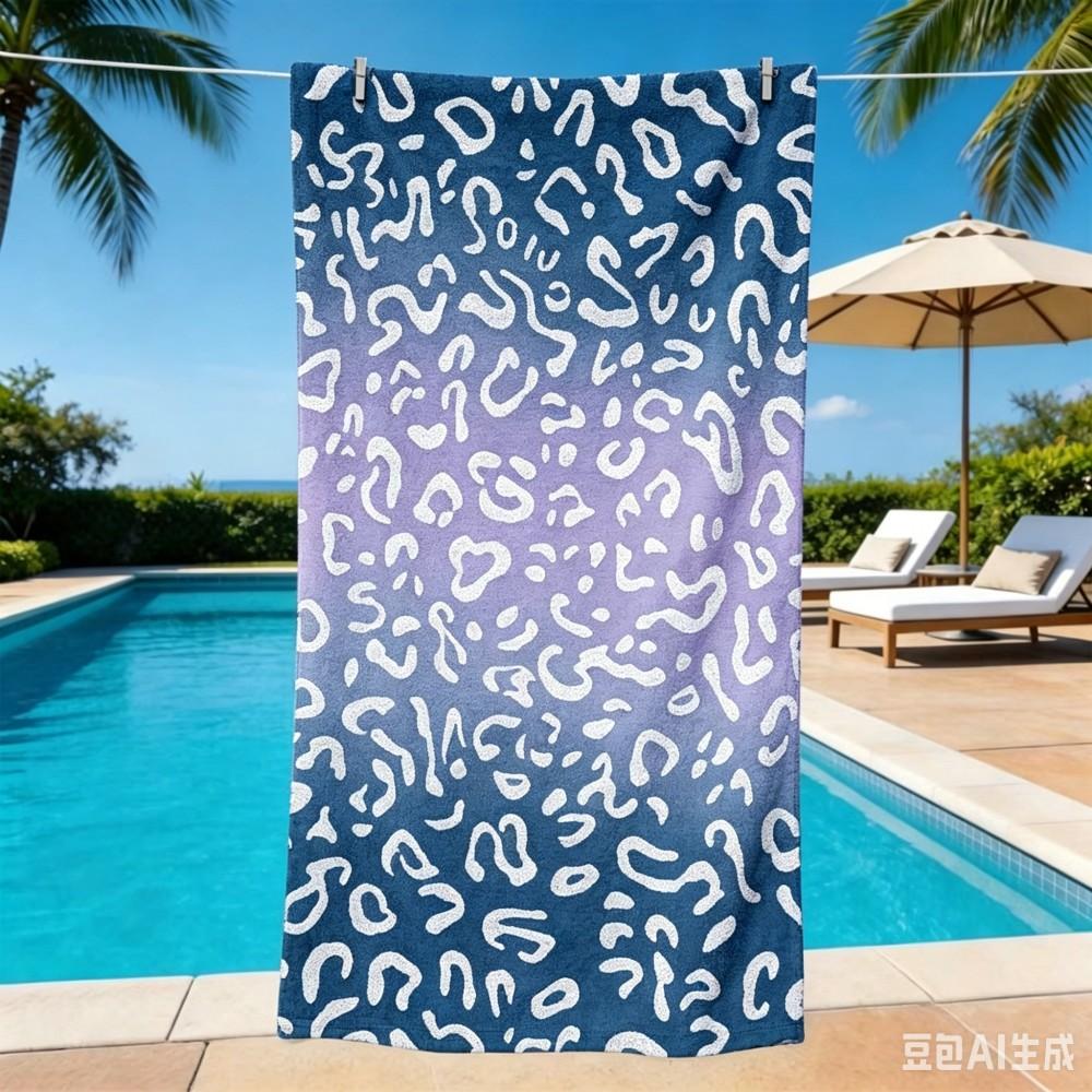 Vibrant Sparkly Leopard Towel Oversized Shimmer Gradient Animal Print Microfiber Towel for Beach Trips
