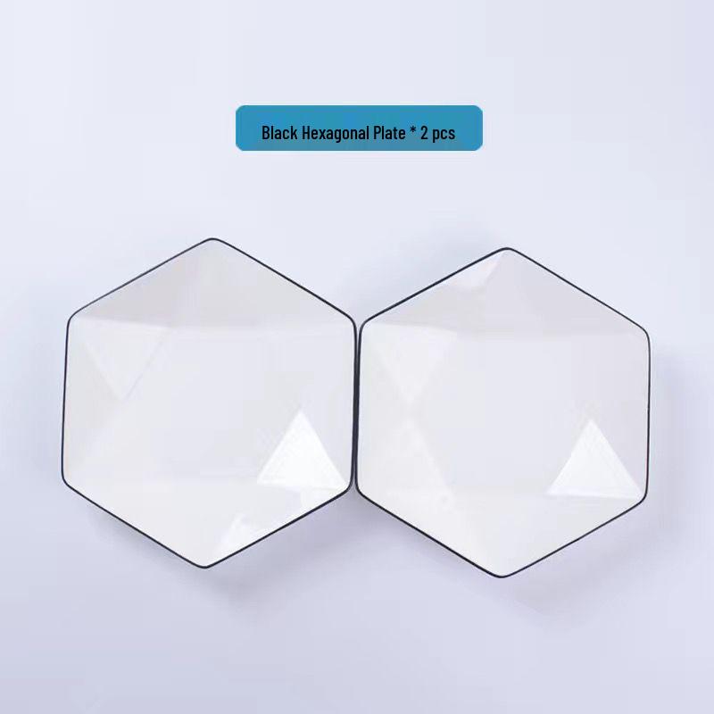 Hexagonal Celebrity Diamond Platter: Underglaze Ceramic Tableware Set