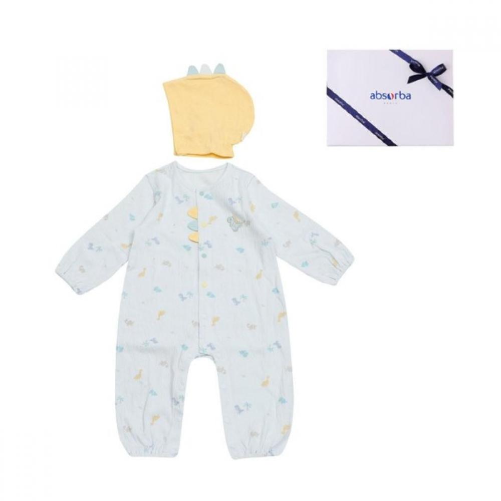 Absorba Longs Romper + Hat Set Blue A1110620 Blue/75(3-6M)