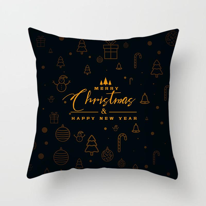 Creative Black and White Christmas Theme Pillowcase Holiday Gift Sofa Decoration Cushion Cover