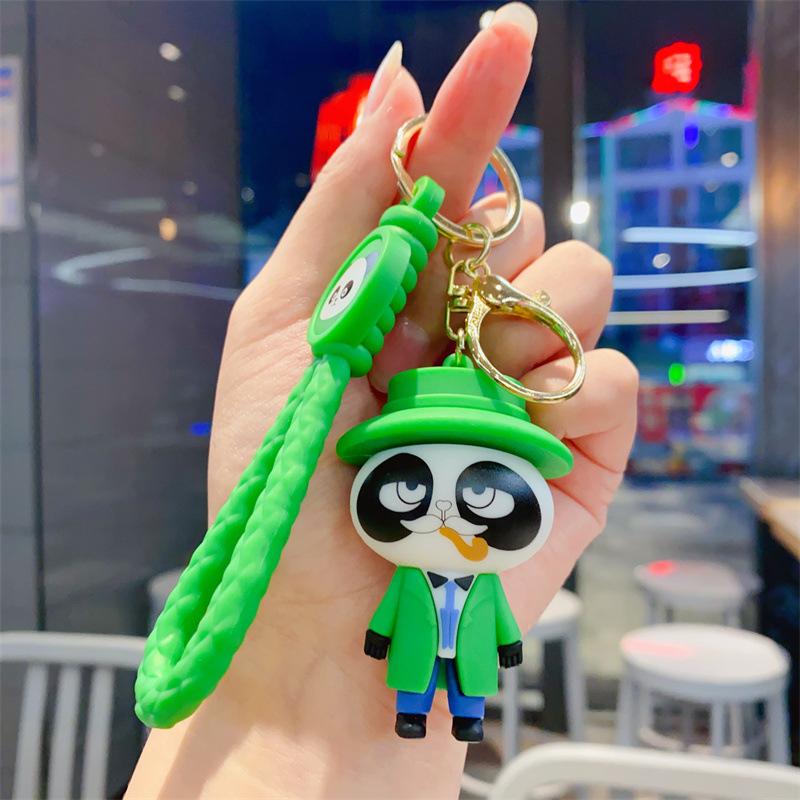 Chaoplay Creative Guochao Panda Family Three-dimensional Keychain Bag Pendant Car Keychain Gift Toy
