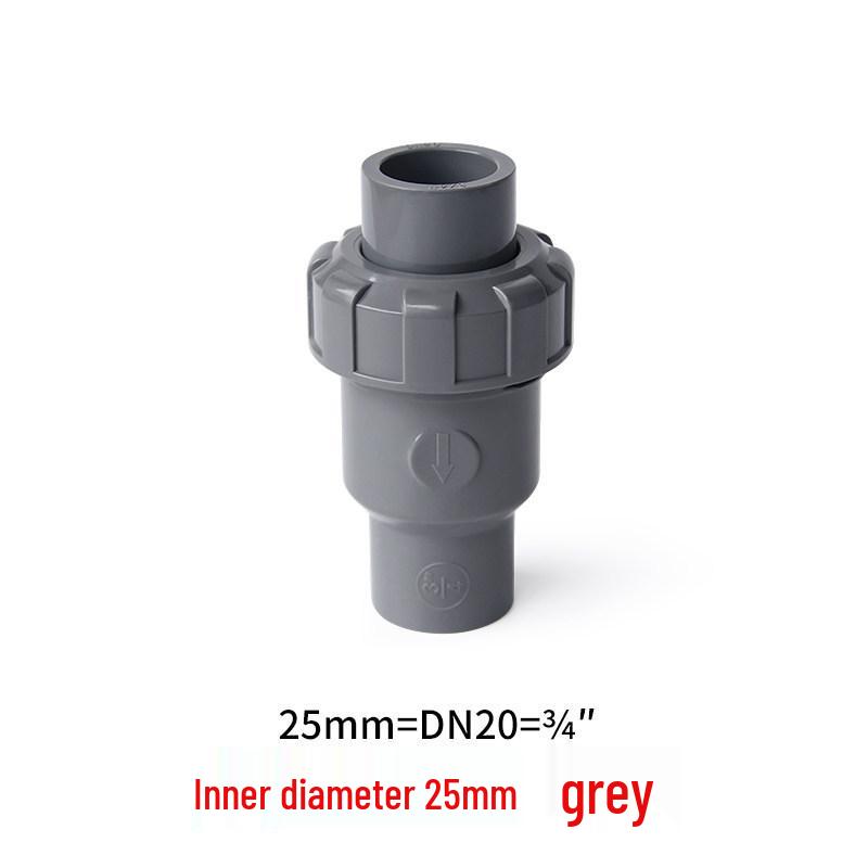White PVC Ball Check Valve for Water Pipes, Fish Tank Fitting, Sizes: 1 Inch, 25, 32, 40, 50 Mm