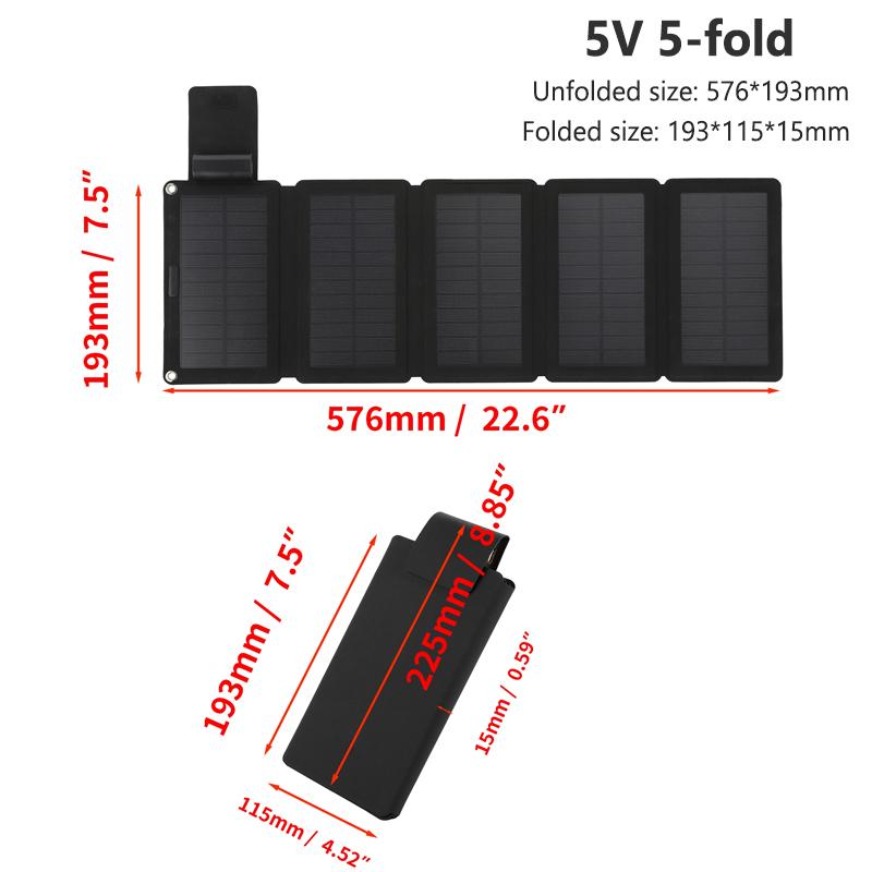 

Портативная солнечная панель на открытом воздухе, складные солнечные элементы, зарядное устройство USB, походный внешний аккумулятор для телефонов, планшетов, камер, мобильные источники питания