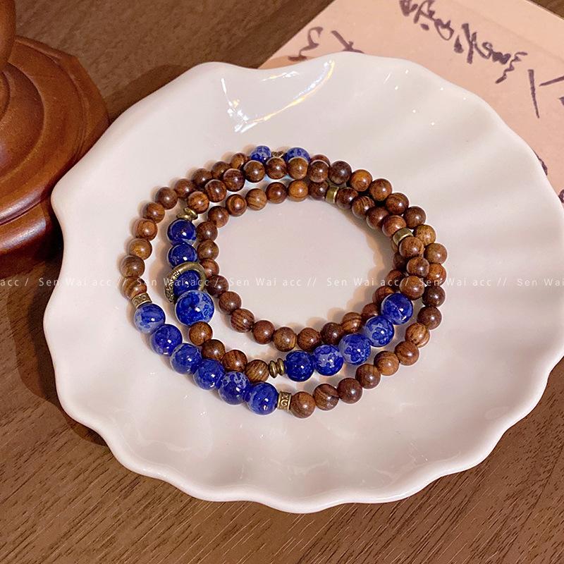 New Chinese Multi-layer Stacked Beaded Bracelet Women's Retro Bracelet Ethnic Style Jewelry