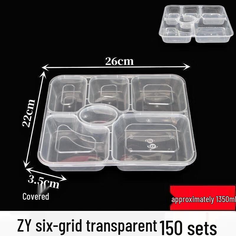 JingJingRS Disposable Multi-Compartment Takeout Meal Boxes