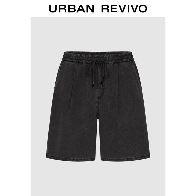 

UR2026 Men s Vintage Washed Drawstring Denim Shorts 29