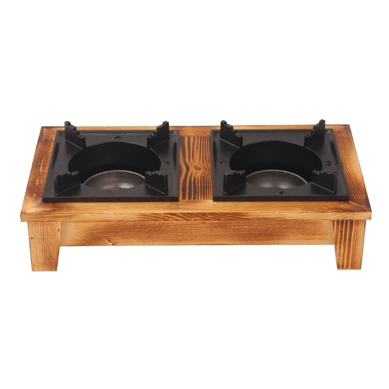 Small Windproof Liquor Burners Easy Cleaning Wood Metal Texture for Outdoor Activity with Stable Flame and Easy Cleaning