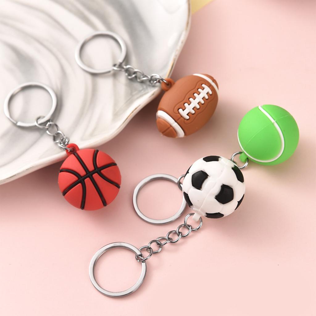 Volleyball Key Chains with Simulated Designs Small Volleyball Pendant Suitable for Sports Fan and Party Supplies