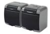Junior Double Socket with Switch (Graphite Flap) Ash Grey / Graphite Ip54 30Ghe-2