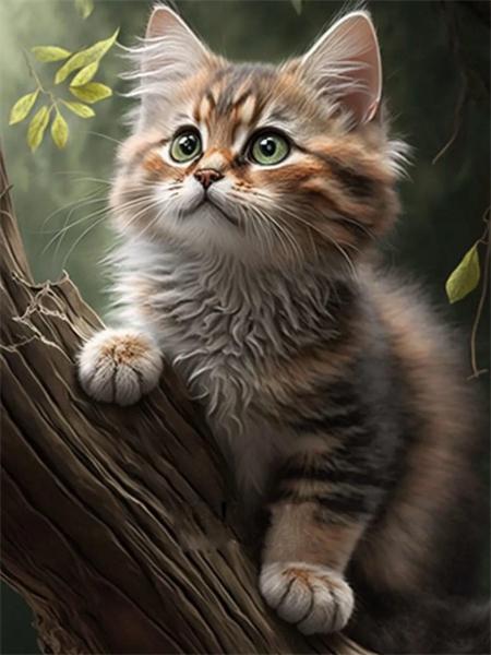 5D Diamond Painting Cat Full Round Mosaic Embroidery Animal Handmade Gift Home Decor