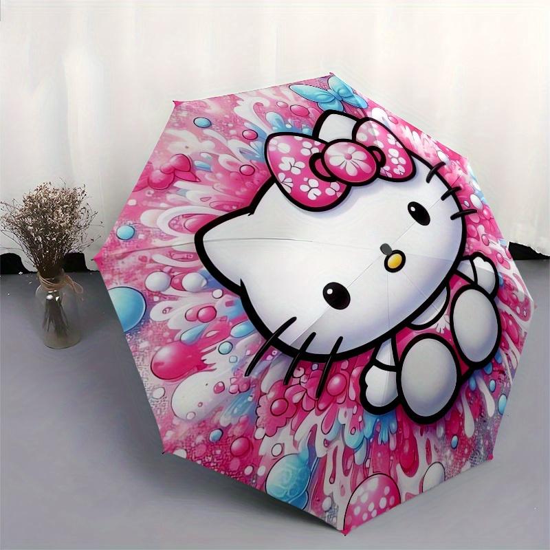 1pc Hello Kitty Pink BackgroundUmbrella with Plastic Handle,Suitable for All Seasons Home Travel Outdoor UmbrellaSanlio201