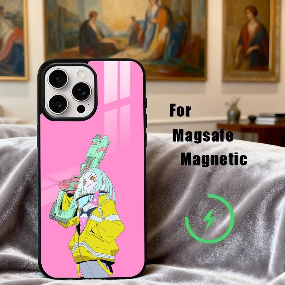 C-Cyberpunk-K R-RebeccaS Phone Case For iPhone17,16,15,14,13,12,11 Plus,For Magnetic Wireless Charge Cover iPhone15PRO