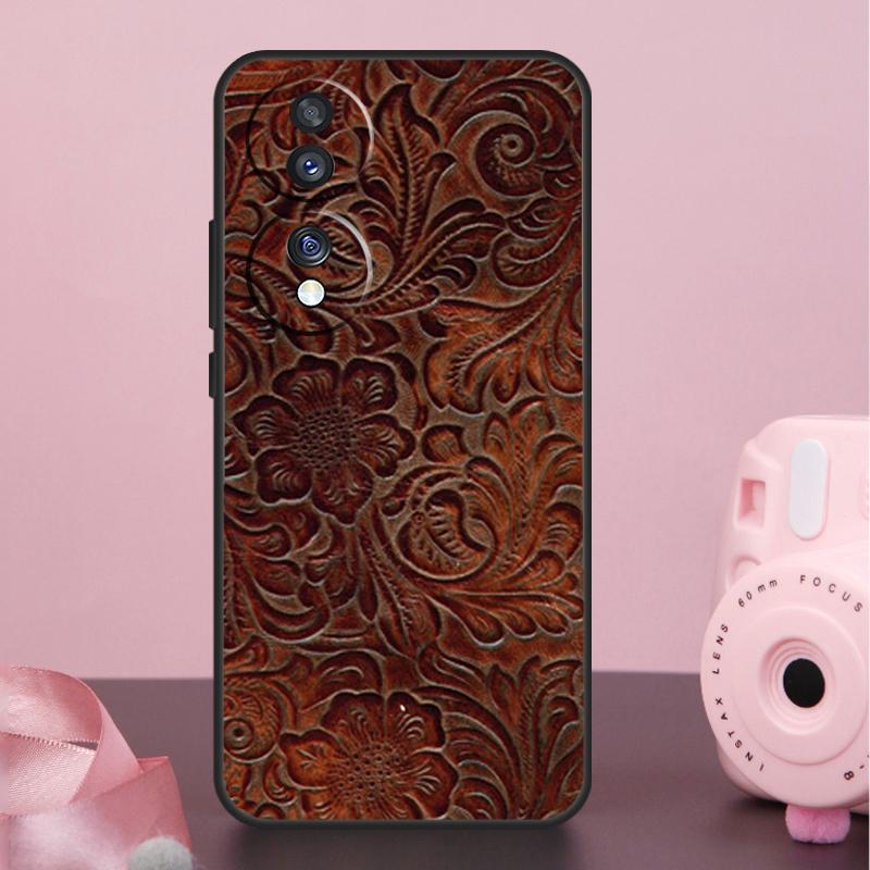 

Коричневый чехол с тисненым кожаным узором для Honor 200 400 Pro 50 70 90 X9a X9b X9c X9d X8b X8c Win Magic 7 Lite 5 6 8 Pro Honor X9b