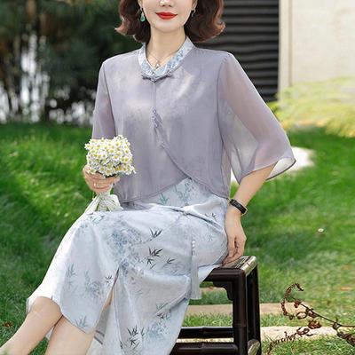 Elegant New Chinese Style Chiffon Dress
