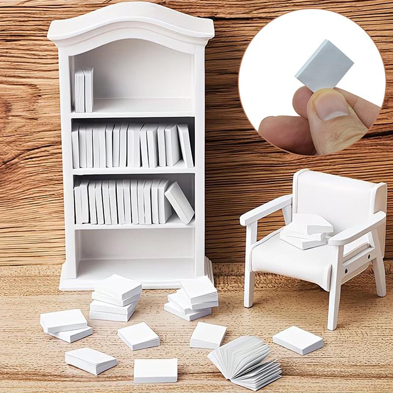 20-200Pcs Miniature Blank Books For Dollhouse, Small Page-Turning Books Portable Notepad Drawing Journaling Quick Notes