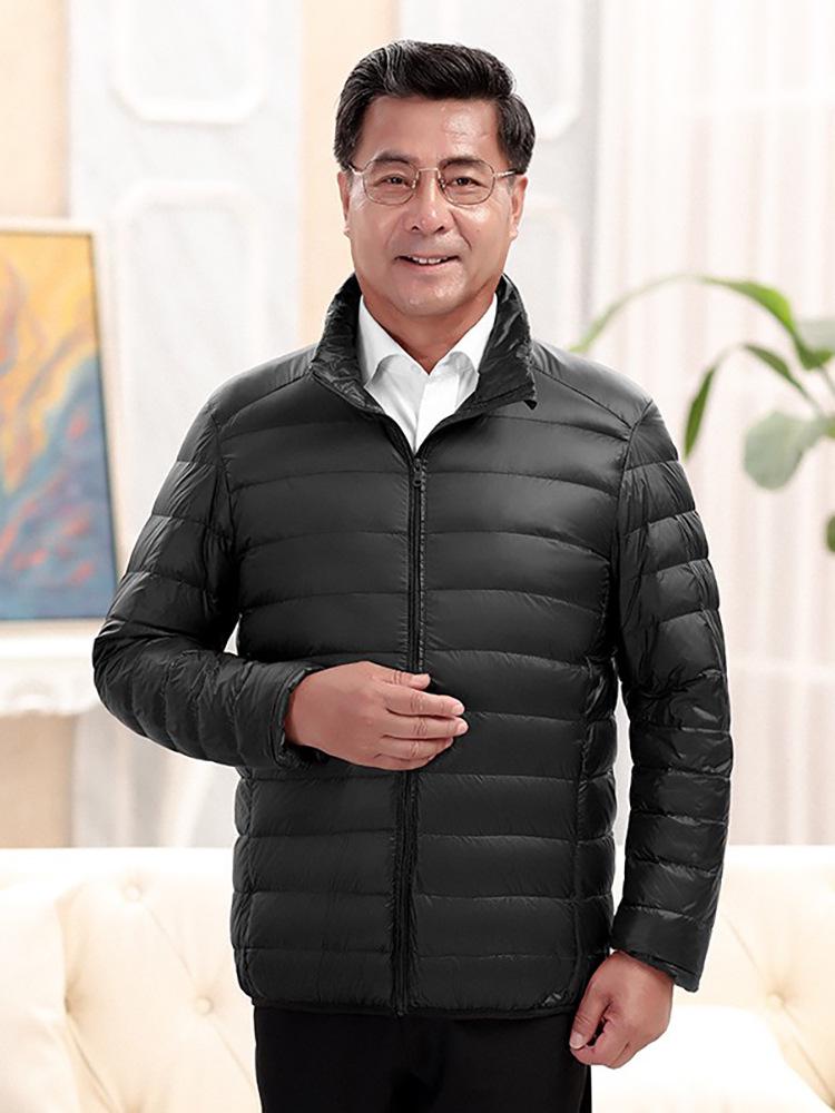 Men's Lightweight Down Jacket - Midlife & Senior, Plus Size, Short, Autumn/Winter Coat