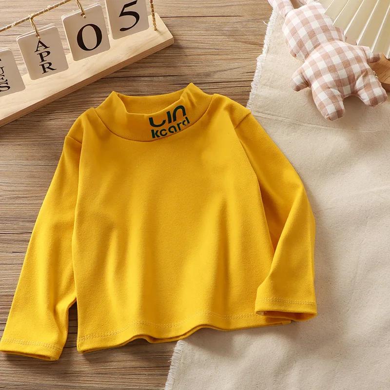 

Children s Single Top German Velvet Elastic Warm Jacket 12M-8Y Boys Girls Baby Long Sleeved High Neck Autumn Winter Base Shirt 80cm
