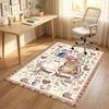 Cat Theme Crystal Velvet Rug Personalized Custom Name Text Soft Floor Mat Home Decor
