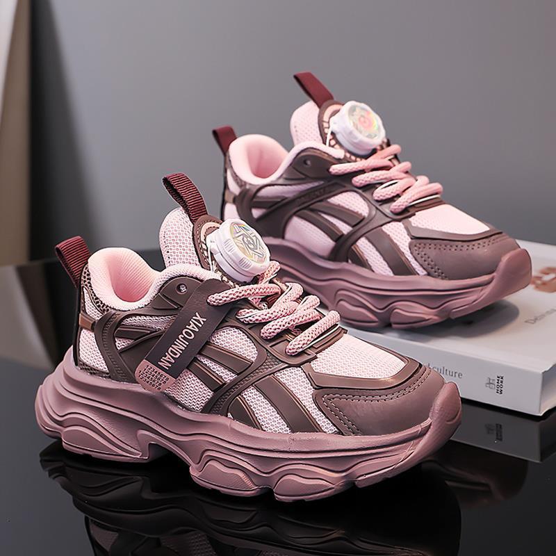 

Girls shoes 2025 new summer mesh breathable children s sports shoes rotating buckle older children s girls running dad shoes 31 yards