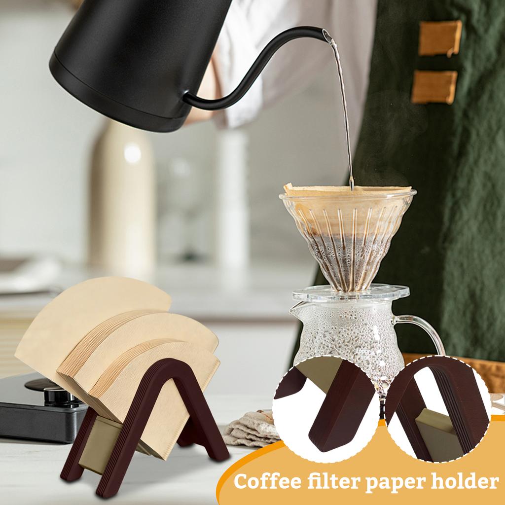 Coffee Filter Paper Holder & Stand - Countertop Organizer For Drip, Pour Over, And Automatic Coffee Makers, Keeps Filters And Dry
