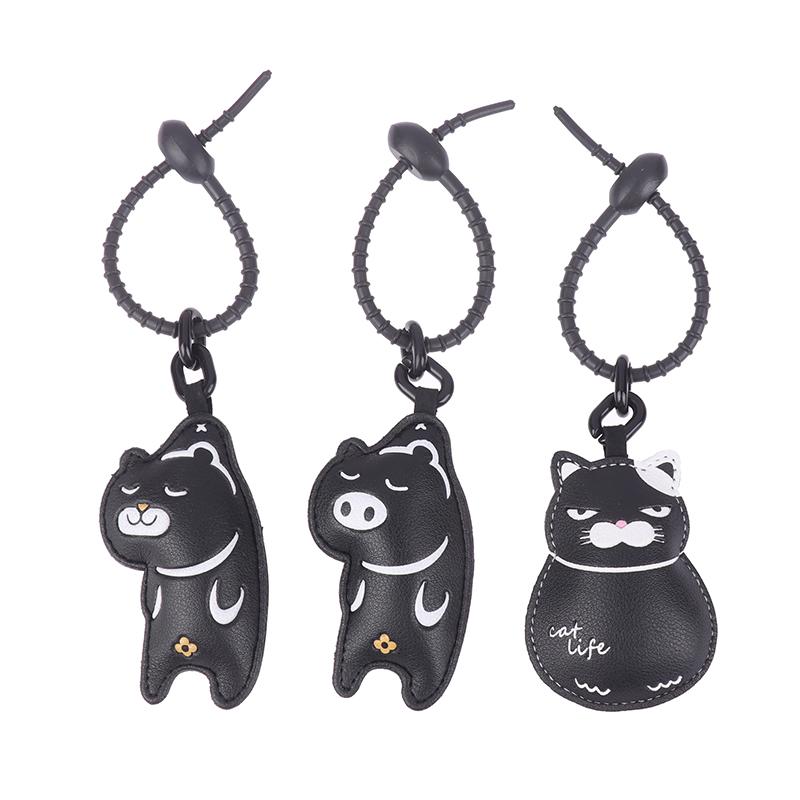 Creative Cartoon Leather Pendant Exquisite Car Key Chain Female Schoolbag Pendant Small Gift