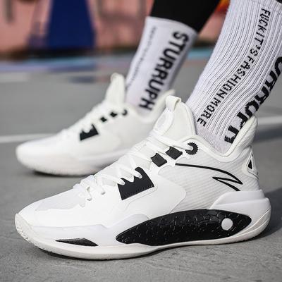 Sapatos masculinos resistentes ao desgaste sapatos esportivos baixo absorção de choque rebote estudantes universitários treinamento combate real sapatos de basquete