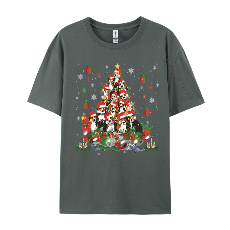Beagle Christmas Funnys Beagle Xmas T Shirts Print Tee Shirts Tops Clothes Blue And White Graphic T Shirts