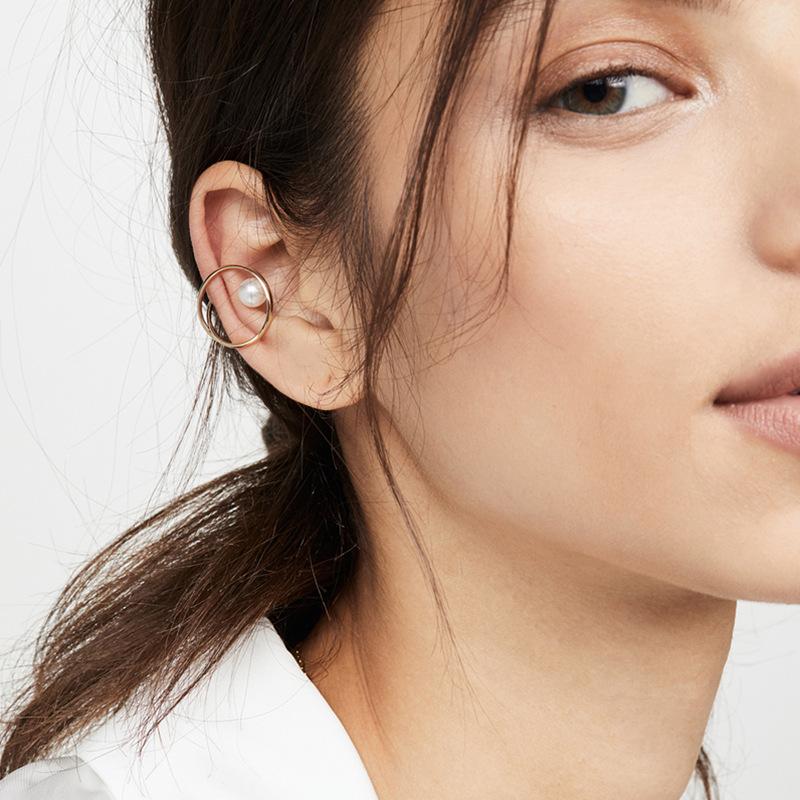 Pearl Ear Clips Without Ear Piercings Design Hollow Ring Adjustable Ear Bone Clips 21 Pearl Ear Clips