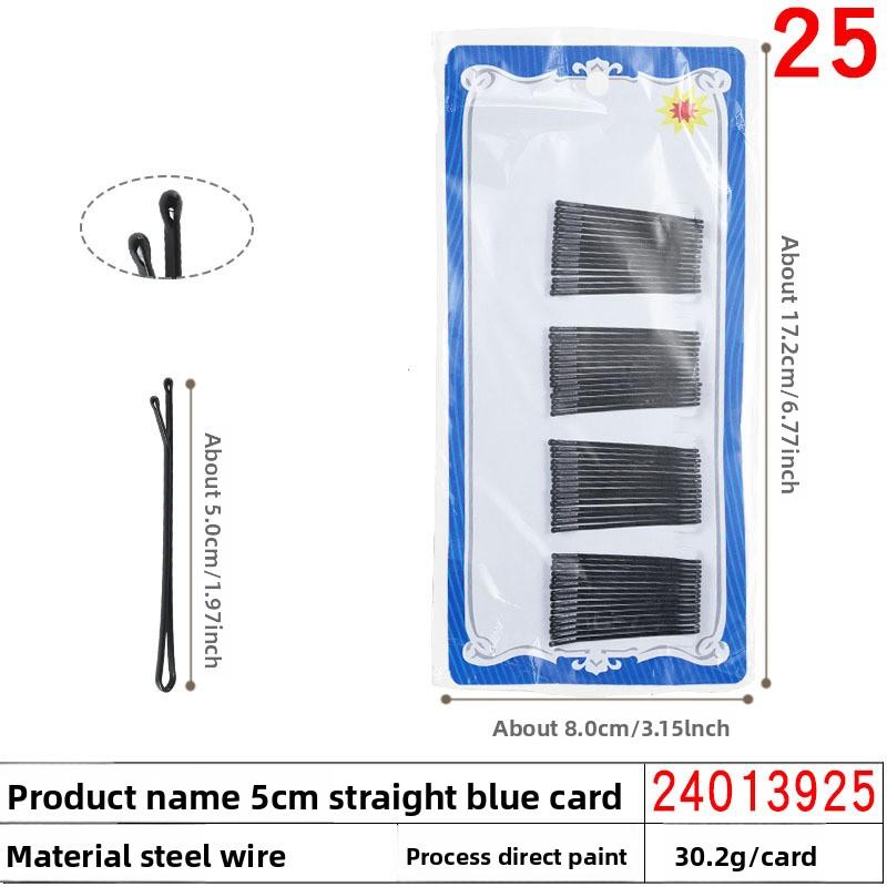 Crown Card Black Steel Clip Girls' Small Hair Clip Bangs Hair Clip Straight Clip Hair Accessory