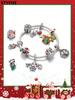 Copper Plated Original Charms Santa Claus Snowflakes Beads Fit Bracelet Women'S Jewelry Gift