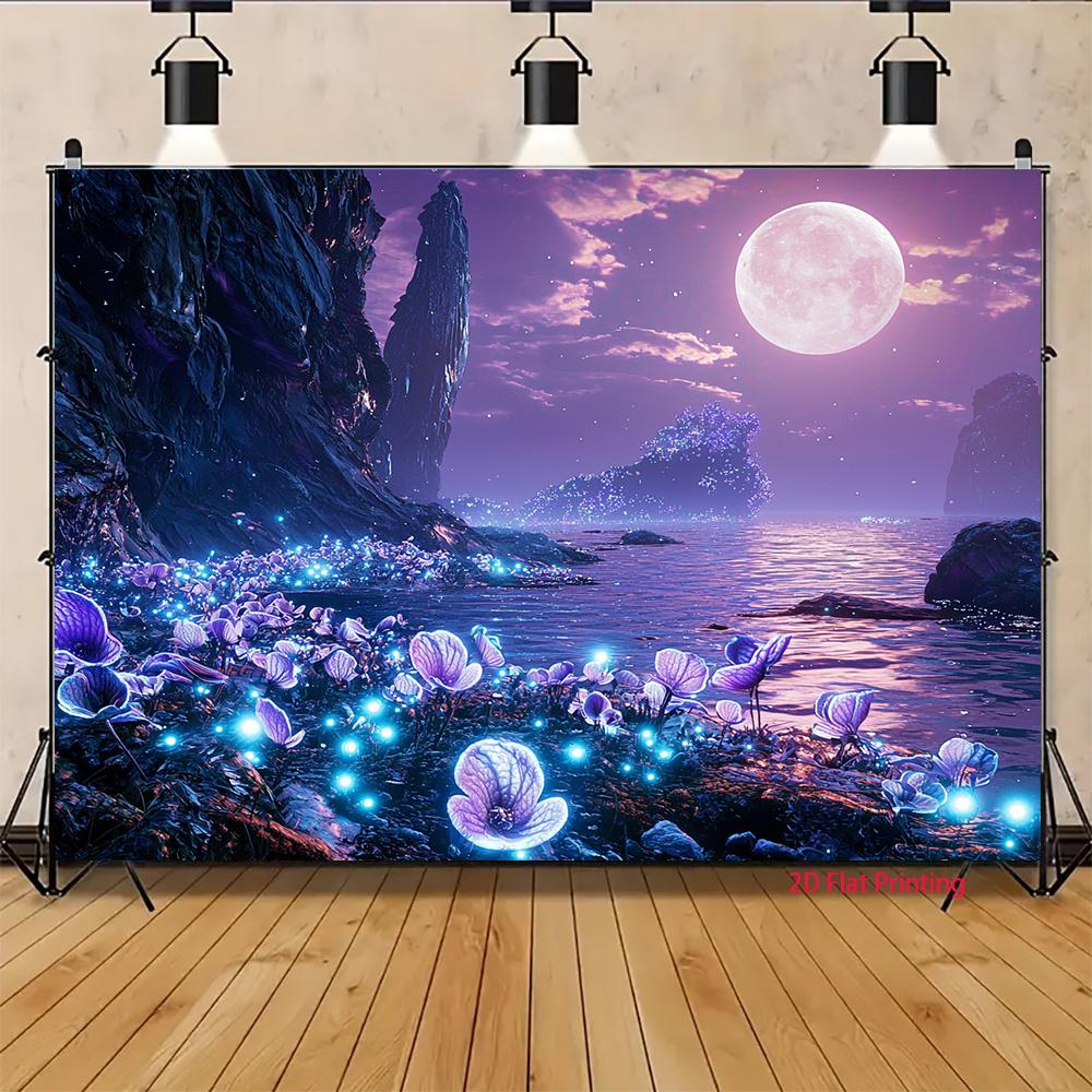 2D plane, 1 piece of Purple Moon Future landscape