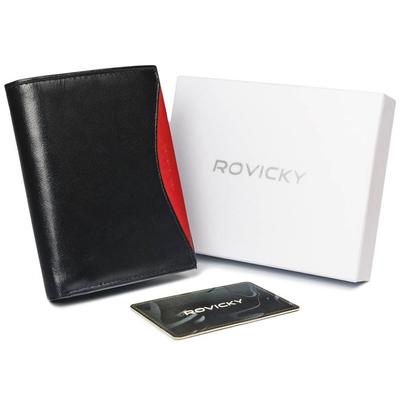 Large, Original Men's Wallet Made of Natural Grain Leather, RFID - Rovicky