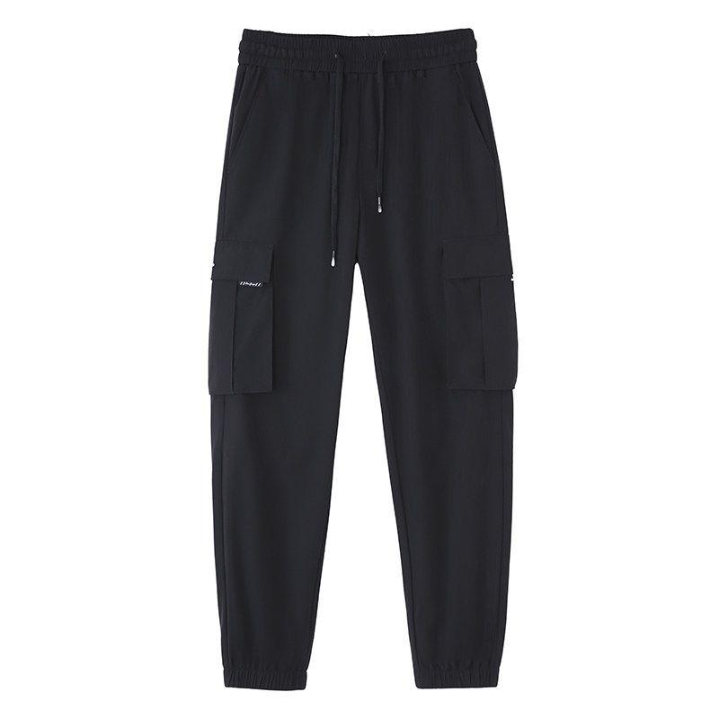 American-Style Work Pants 2024 New Model Men s Summer Thin Sun-Protection Ice Silk Pants Export Outdoor Casual Long Pants Black S