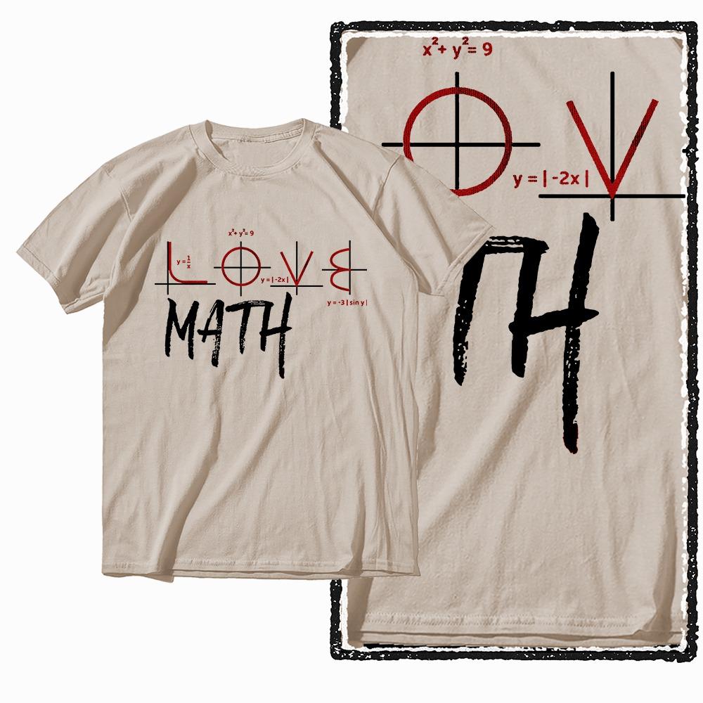 G31 Beige Cotton Vintage Math Graphic Unisex Tshirt Streetwear Big Size Cool Oneck Unisexs Tee Tshirt S