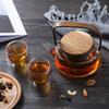Hanyou Acacia Wood Glass Teapot with Wooden Lid