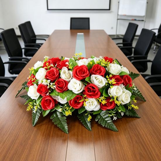 36 szt. Sztuczne Kwiaty Cmentarne Odporne na UV Odporne na Warunki Pogodowe Bukiet Sztucznych Jedwabnych Kwiatów Sztuczna Róża Kwiaty na Dzień Pamięci na Grób