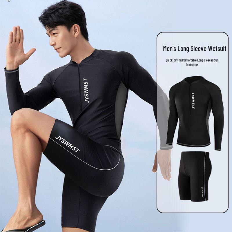 Couple's Snorkeling & Surfing Swimwear: Men's Long Sleeve Sun Protection Top & Women's Two-piece Diving Suit