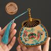 Dunhuang Enamel Incense Burner Pipa Fan Antique Sandalwood Incense Burner Aromatherapy Stove Home Desktop Decoration Ornament