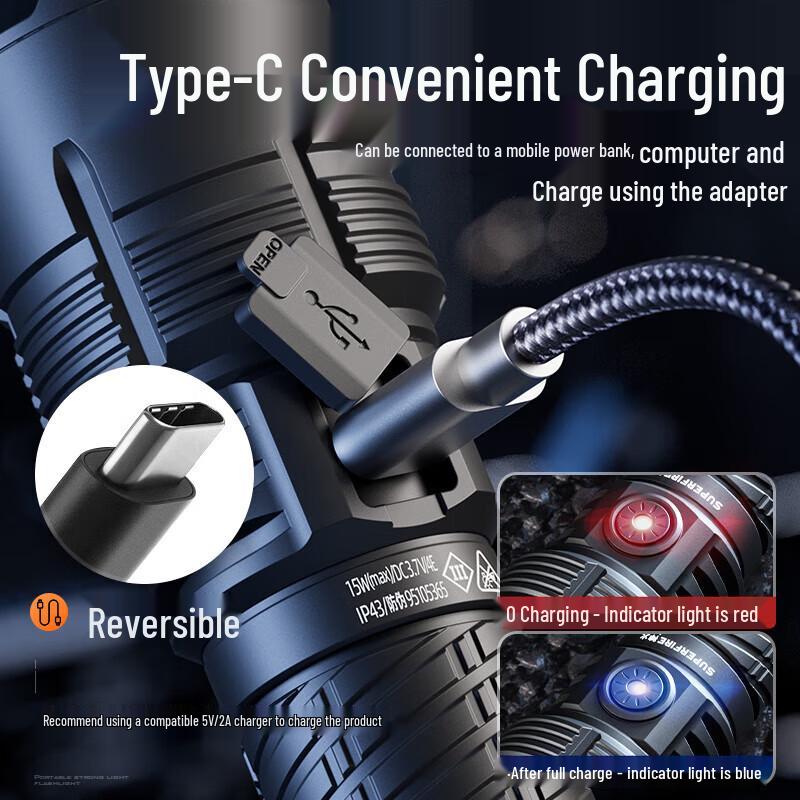 SupFire RX50-S Rechargeable Zoom Flashlight