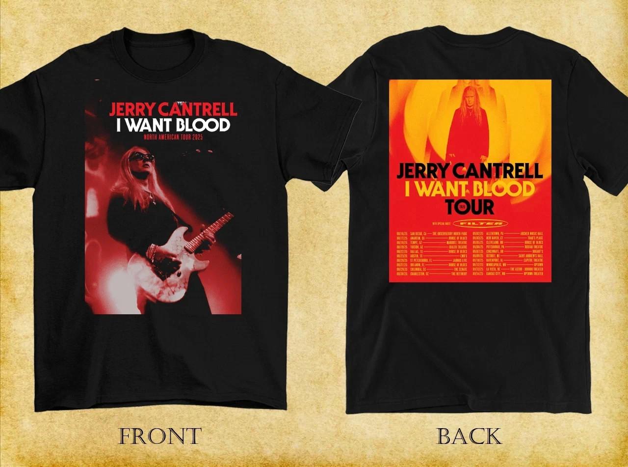 2 Sides Jerry Cantrell 2026 I Want Blood Tour T-Shirt Black Unisex S-5XL XXL