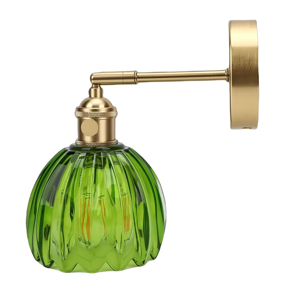 Wall Sconce Glass Lampshade Minimalist Aluminum Alloy Vintage Wall Lamp for Cafe Bedroom Restaurant