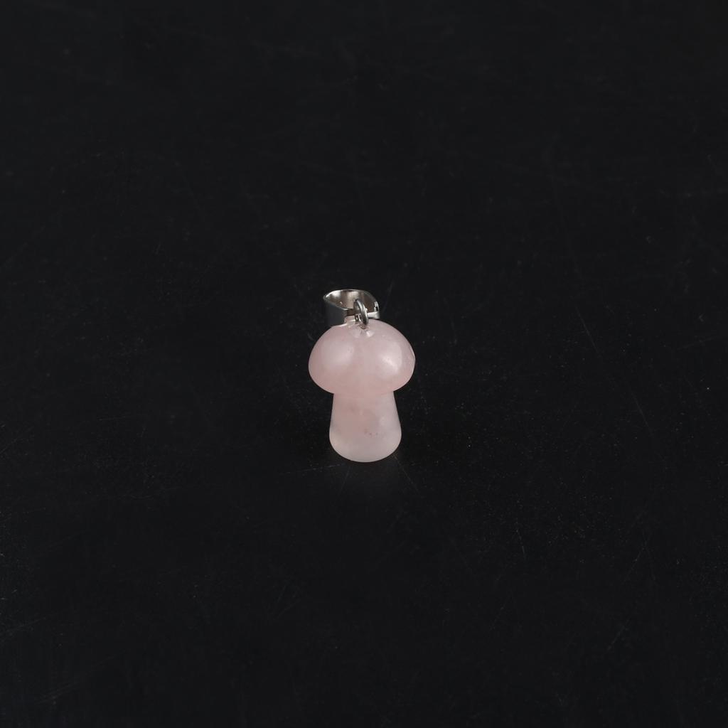 2 Stück, Handgefertigter Anhänger in Pilzform mit Edelstein, Reiki-Heilkristall Quarz Achat Jade Naturstein Anhänger Charms für Schmuckherstellung DIY 1,2×1,6cm