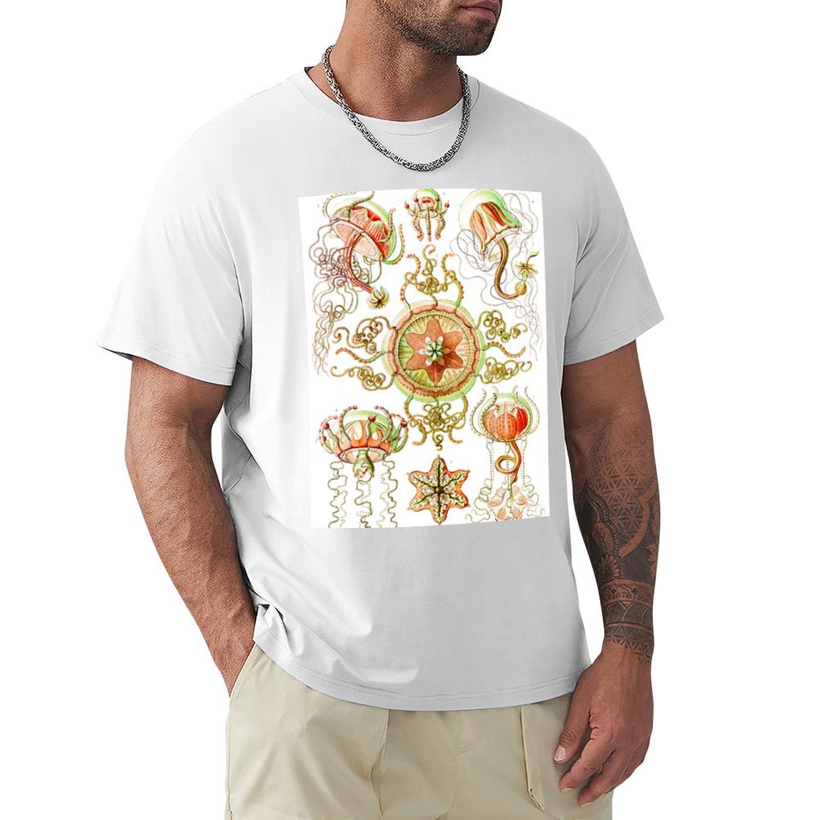 TrachomedusaeKolbenquallen Jellyfish Ernst Haeckel TShirt vintage graphic tee sublime t shirts men S